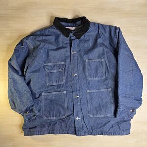Vintage Bob Barker Denim Jacket Chore Barn Blanket Lined Ranch Coat Size 3XL